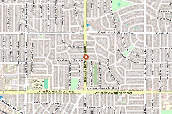 Map showing Range Cafe Albuquerque in Albuquerque