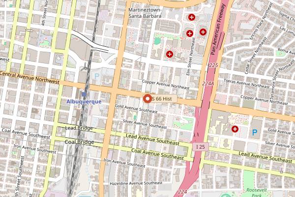 Map showing Farina Pizzeria in Albuquerque