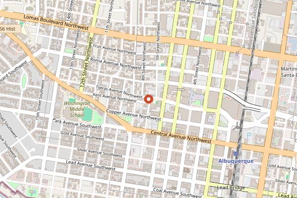 Map showing Café Lush in Albuquerque