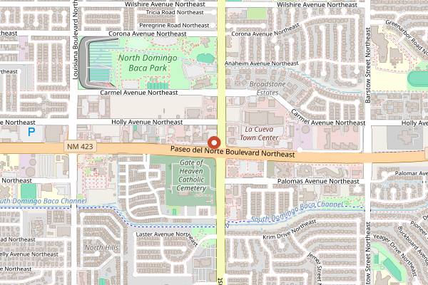 Map showing Espresso Fino in Albuquerque