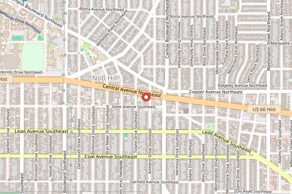 Map showing Flying Star Cafe Nob Hill in Albuquerque