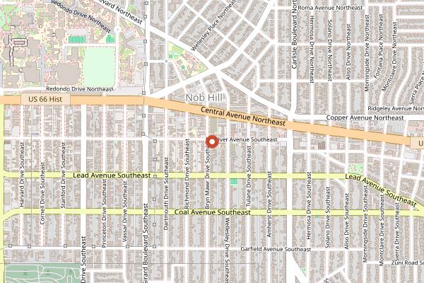 Map showing Michael Thomas Coffee Roasters in Albuquerque