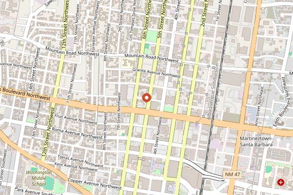 Map showing Slate Street Cafe in Albuquerque