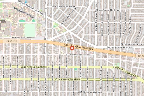Map showing Kelly's Brew Pub in Albuquerque