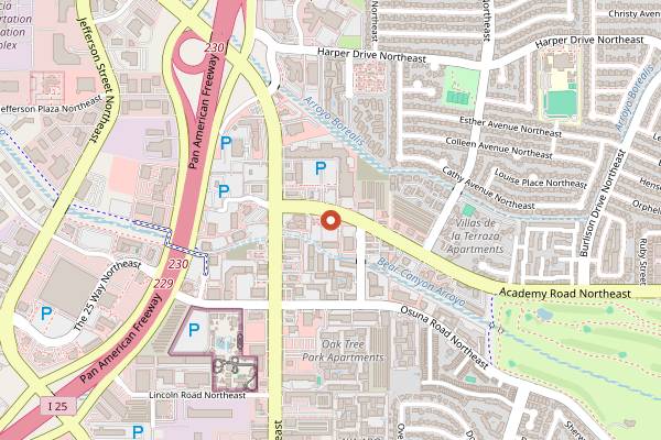 Map showing Sadie's on Academy in Albuquerque