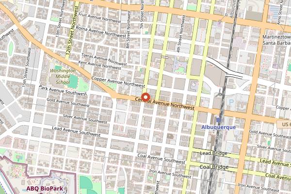Map showing Sushi Hana in Albuquerque
