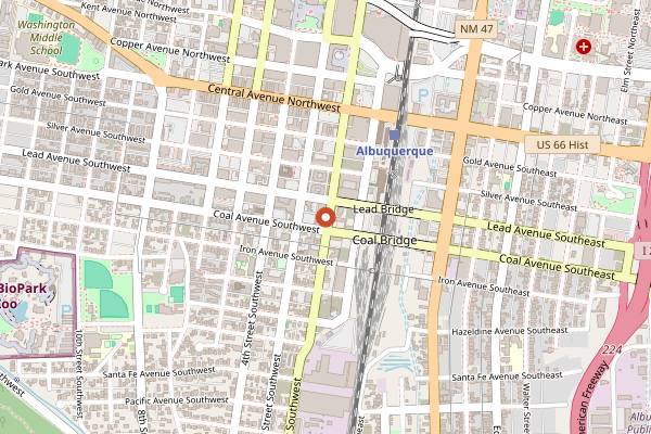 Map showing Zendo Coffee in Albuquerque