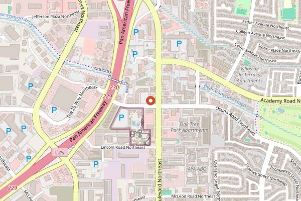 Map showing Crepe Brulee in Albuquerque