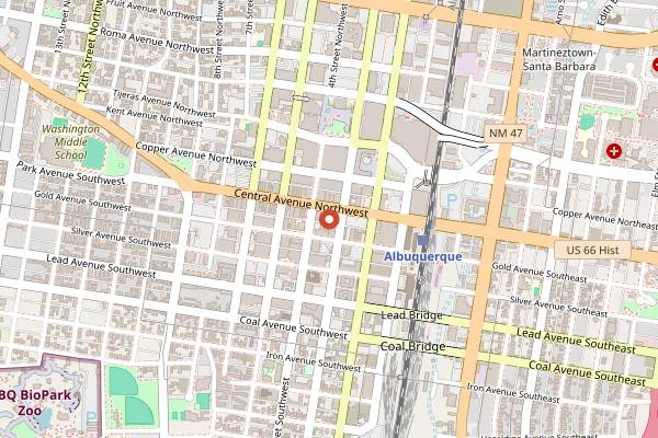 Map showing Albuquerque Restaurant Week in Albuquerque