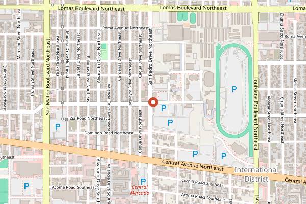 Map showing New Mexico State Fair in Albuquerque