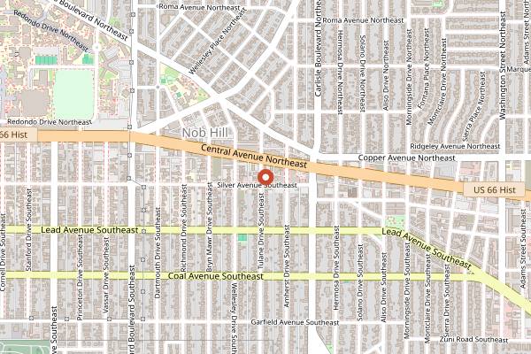 Map showing Tractor Brewing Nob Hill in Albuquerque