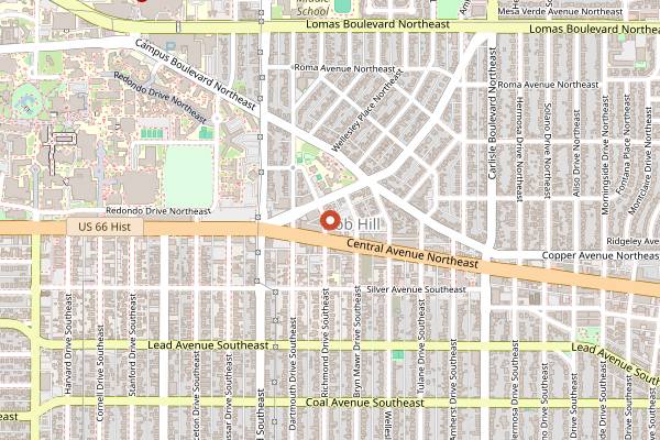 Map showing Guava Tree Cafe in Albuquerque