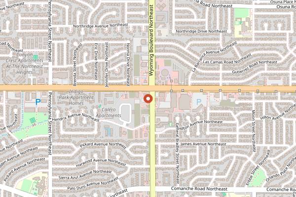 Map showing Range Cafe Wyoming in Albuquerque
