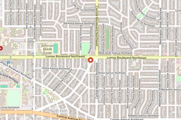 Map showing Jubilation Wine and Spirits in Albuquerque
