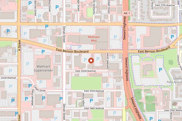 Map showing Great Harvest Bread Co Anchorage in Anchorage