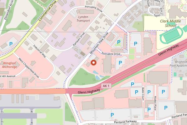 Map showing Resolution Brewing Company in Anchorage