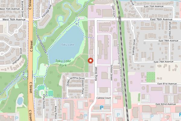Map showing Turnagain Brewing in Anchorage