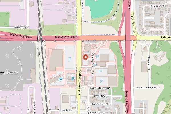 Map showing SteamDot Coffee O'Malley in Anchorage