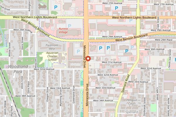 Map showing City Diner in Anchorage