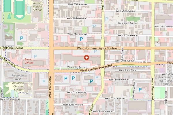 Map showing Middle Way Cafe in Anchorage