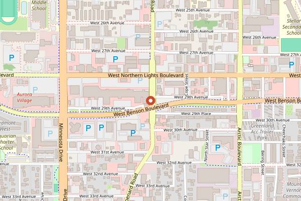 Map showing Pizza Olympia in Anchorage