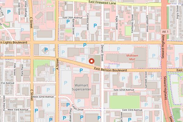 Map showing Black Cup Coffee in Anchorage