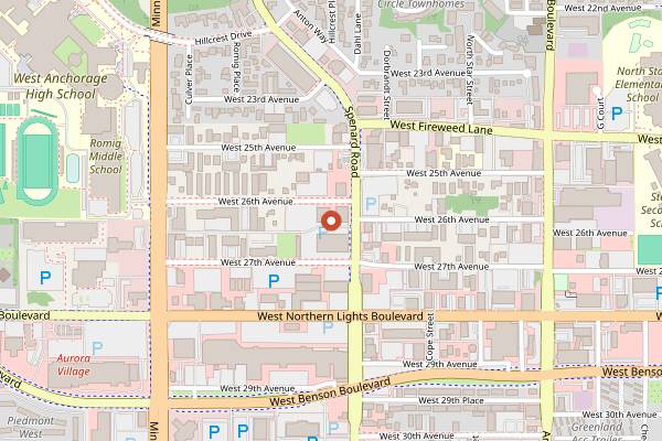 Map showing Organic Oasis in Anchorage