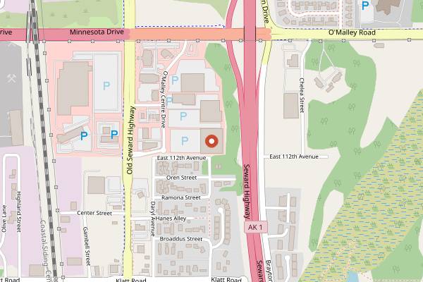 Map showing South Anchorage Farmers Market in Anchorage