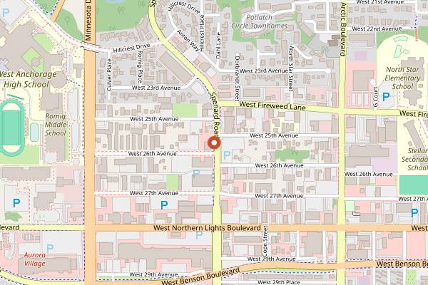 Map showing Spenard Farmers Market in Anchorage