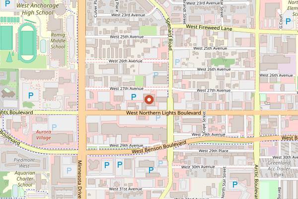 Map showing Bear Tooth Theatrepub and Grill in Anchorage
