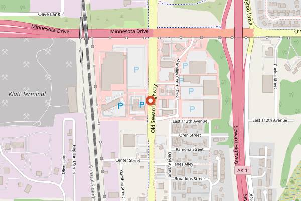 Map showing South Restaurant and Coffeehouse in Anchorage