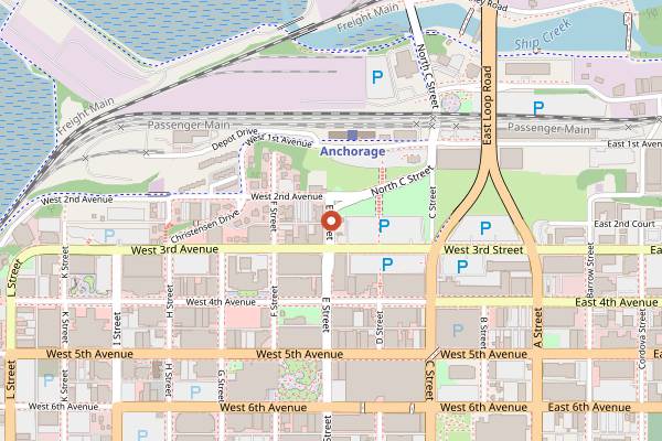 Map showing Anchorage Market Food Vendors in Anchorage