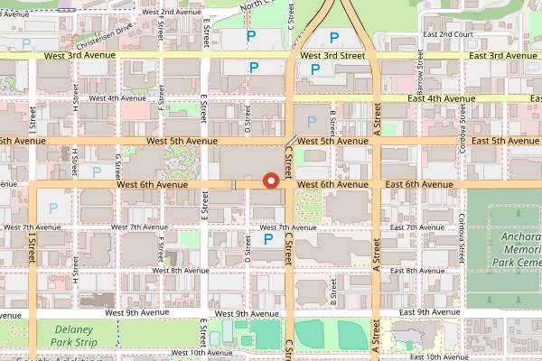 Map showing Crush Bistro in Anchorage