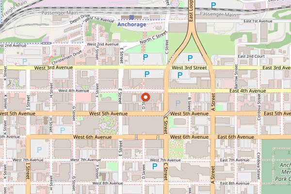 Map showing Pearl in Anchorage