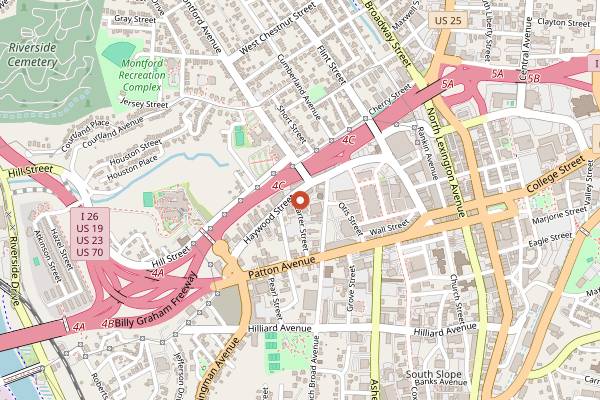 Map showing Cozymeal with Chef Michael Asheville in Asheville