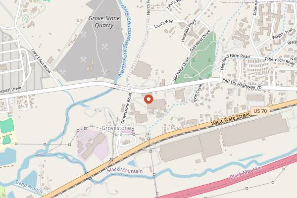 Map showing Black Mountain Cider + Mead in Asheville