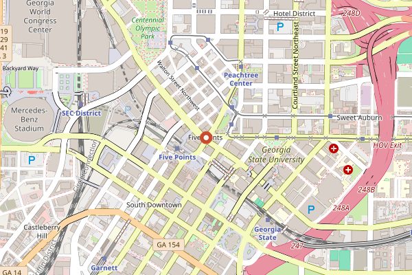 Map showing The General Muir in Atlanta