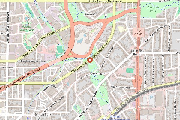 Map showing Little Tart Bakeshop in Atlanta