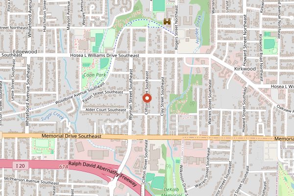 Map showing Le Petit Marche in Atlanta