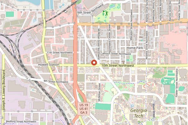 Map showing Sublime Doughnuts in Atlanta