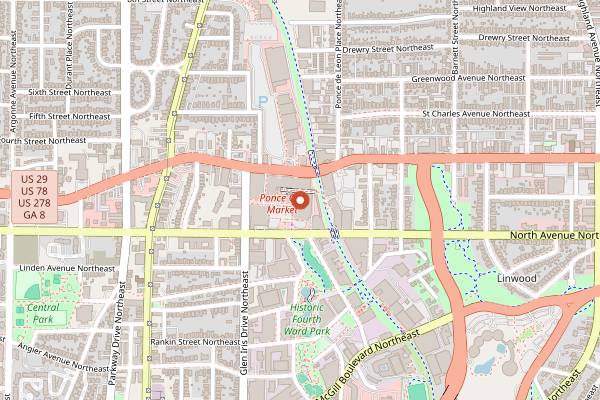 Map showing 12 Cocktail Bar in Atlanta