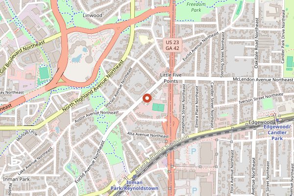 Map showing Elmyr in Atlanta