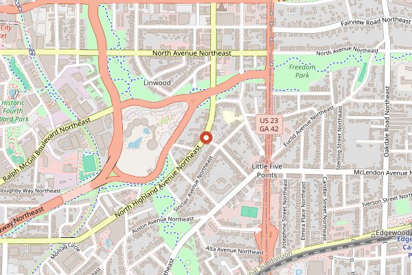 Map showing Folk Art in Atlanta