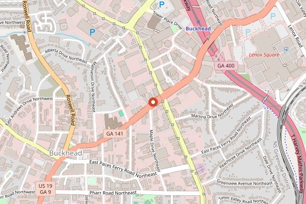 Map showing Brash Coffee in Atlanta