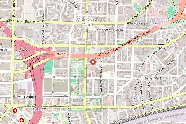 Map showing Condesa Coffee in Atlanta
