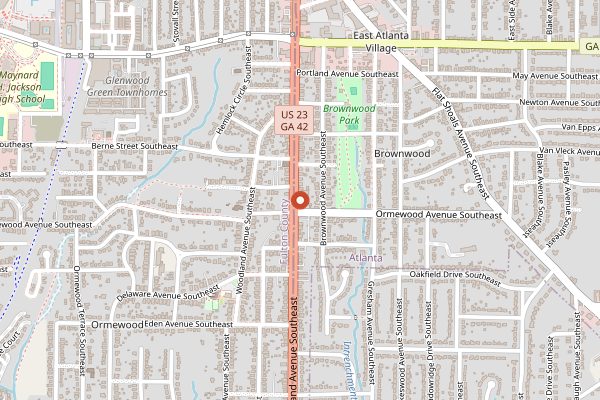 Map showing Hodgepodge Coffeehouse in Atlanta