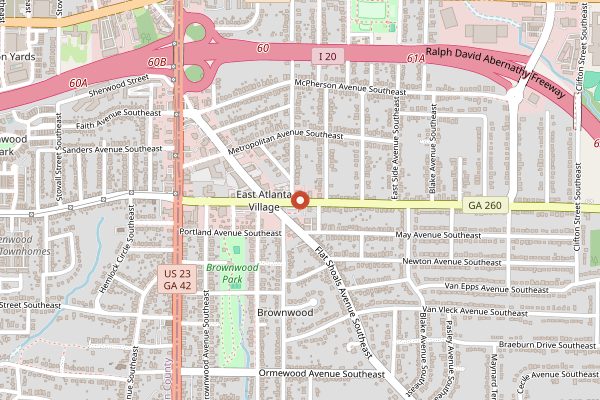 Map showing Land of a Thousand Hills Coffee in Atlanta
