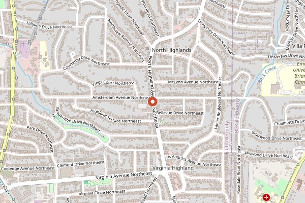Map showing San Francisco Coffee Roasting in Atlanta