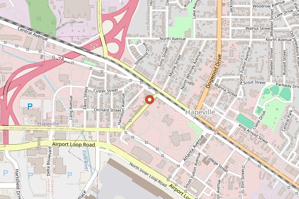 Map showing The Cooking Schools Tri-Cities in Atlanta