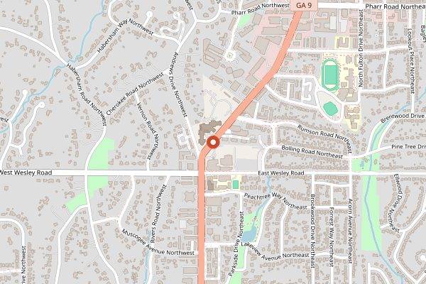 Map showing Cafe Sunflower in Atlanta